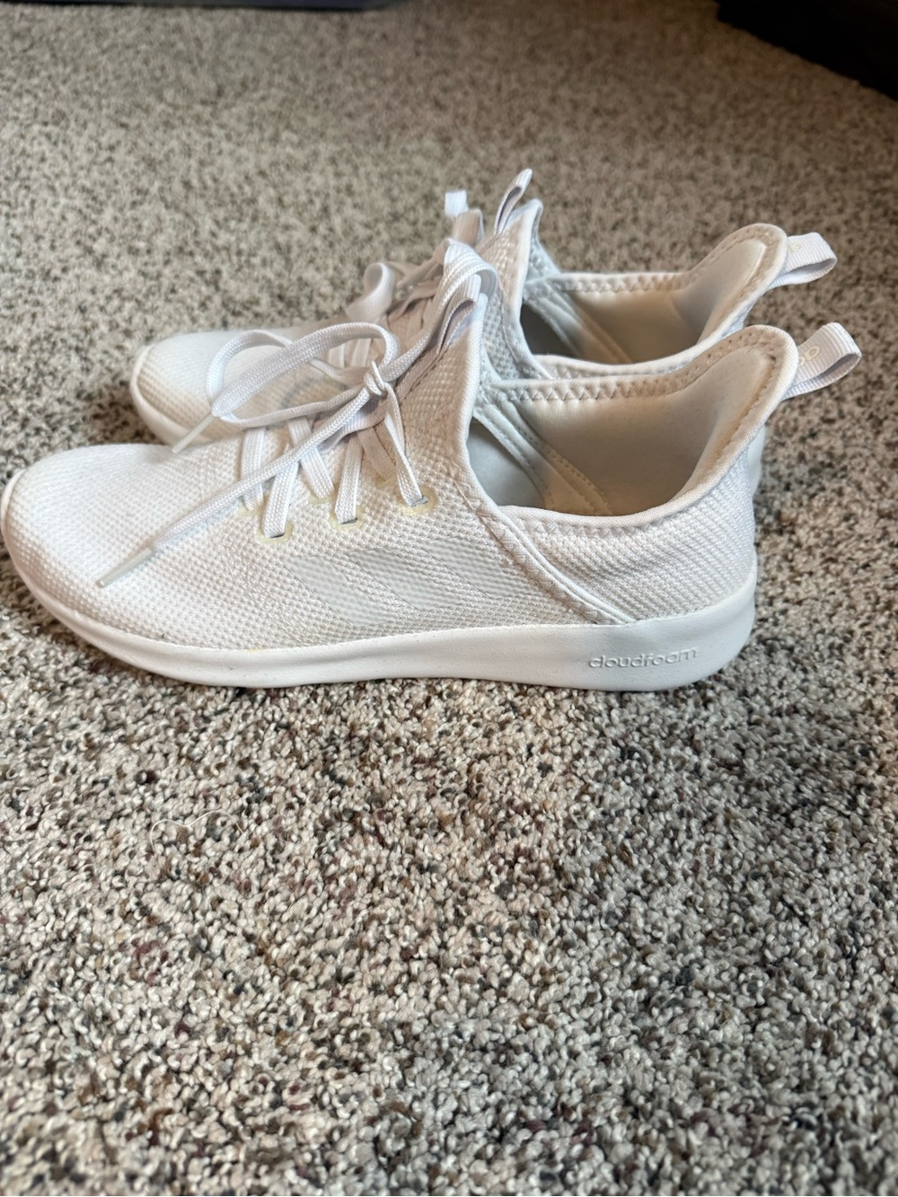 Adidas Women’s White Cloudfoam Knit Sneakers